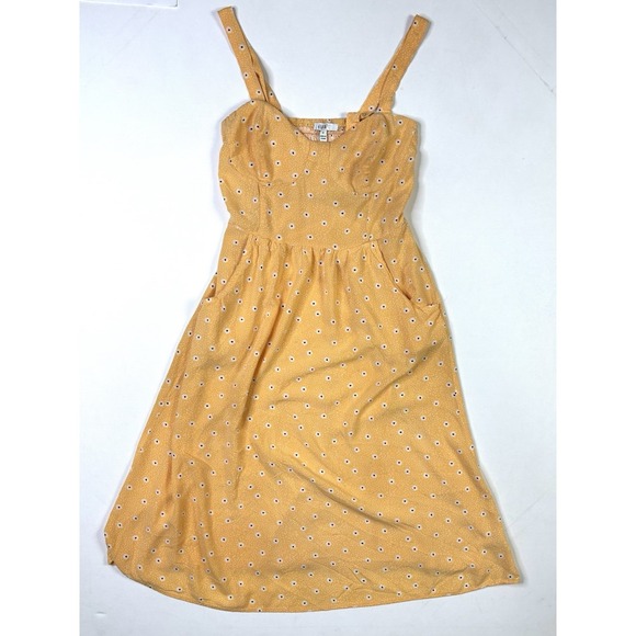 AUW Dresses & Skirts - A.U.W Dress Women's Medium Floral Orange Pockets Summer Sleeveless